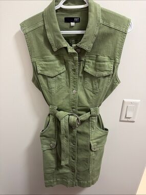 Kut from the Kloth Olive Green Shirt Dress with Black Label